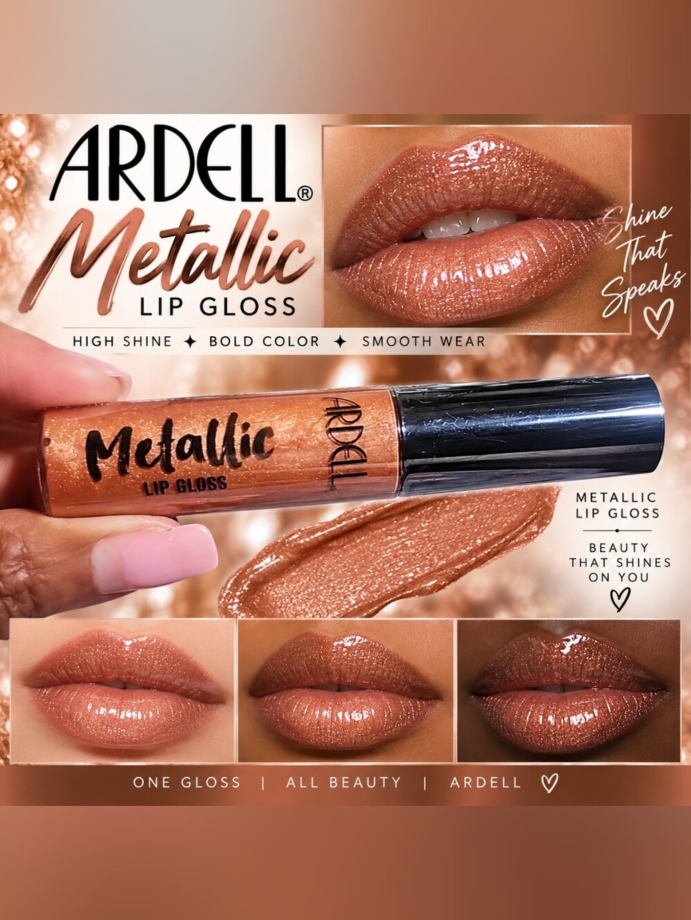 Ardell Metallic Lip Gloss — Shimmering Copper Bronze